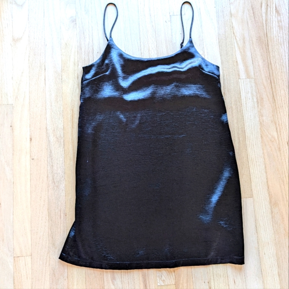 Silence + Noise Urban Outfitters Black Satin Women's Shift Dress (Size Medium)